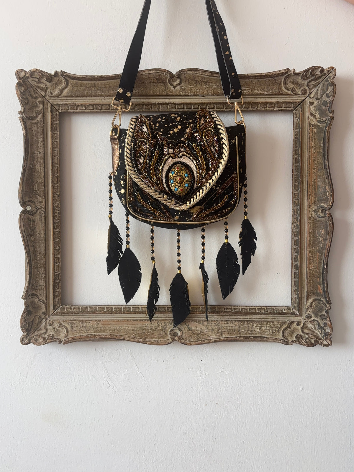 Bolsa Scarlett Negro-Dorado