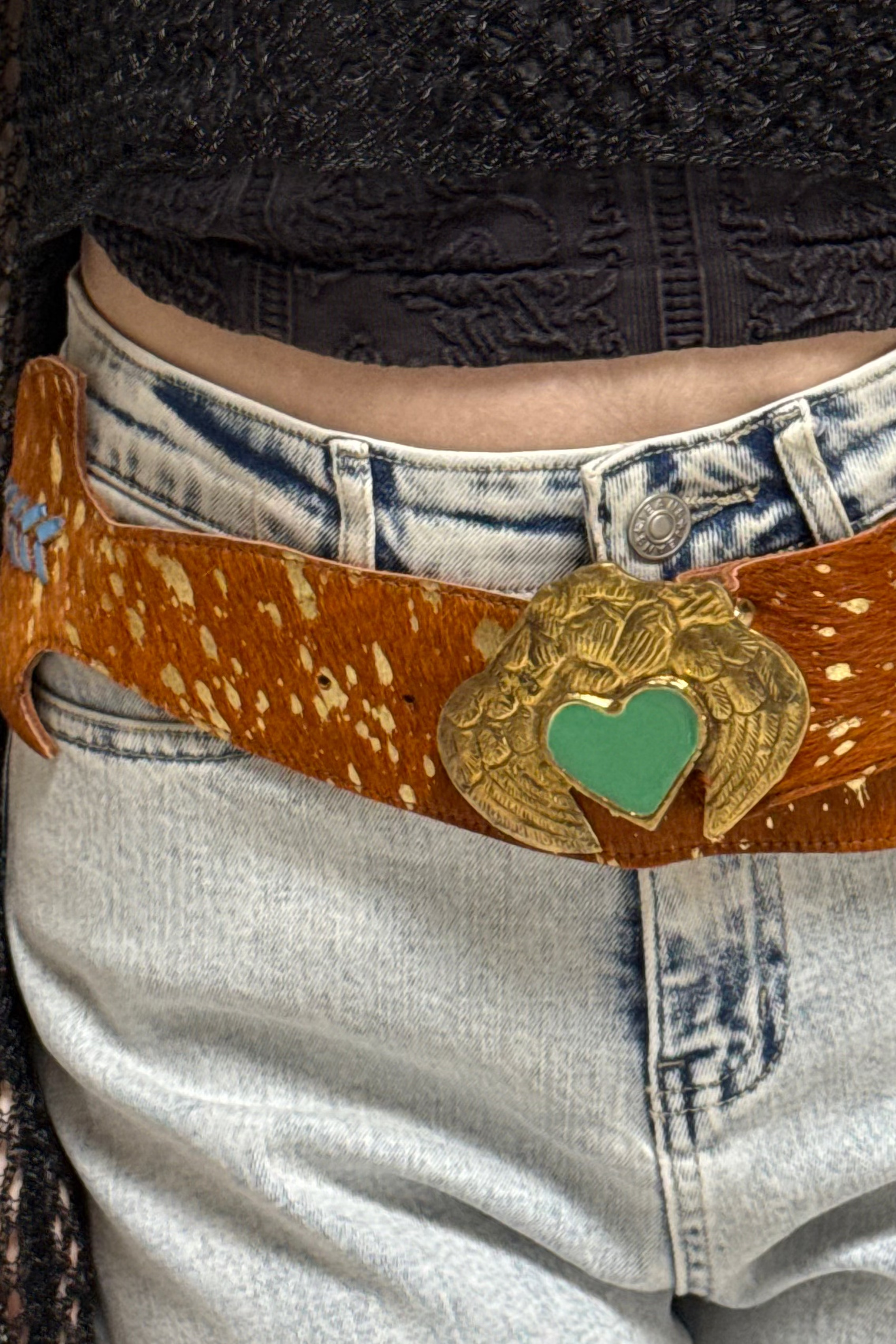 Cinturón Corazon Camel