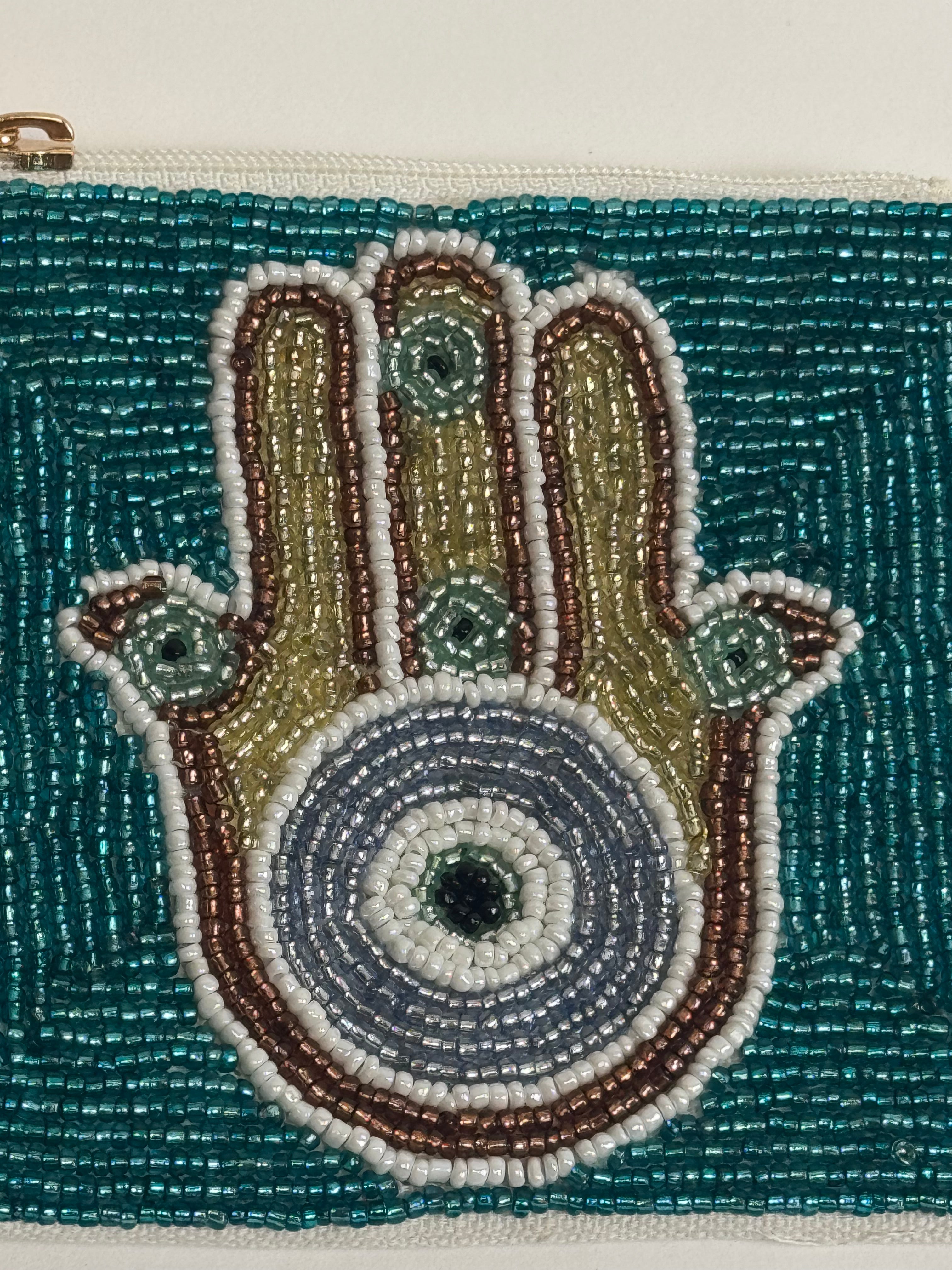 Cartera mano verde/azul