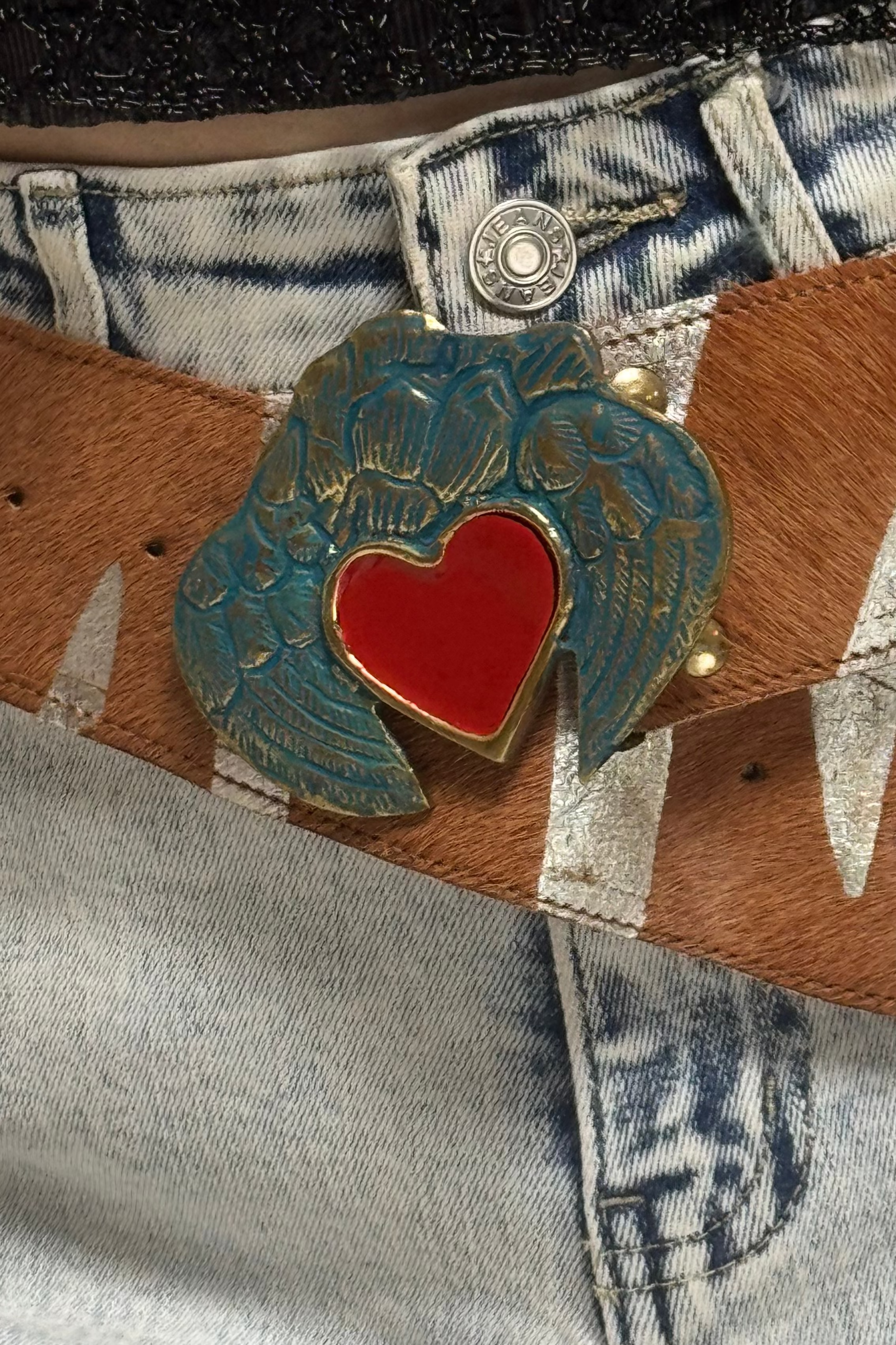 Cinto Corazón Cafe/Plata