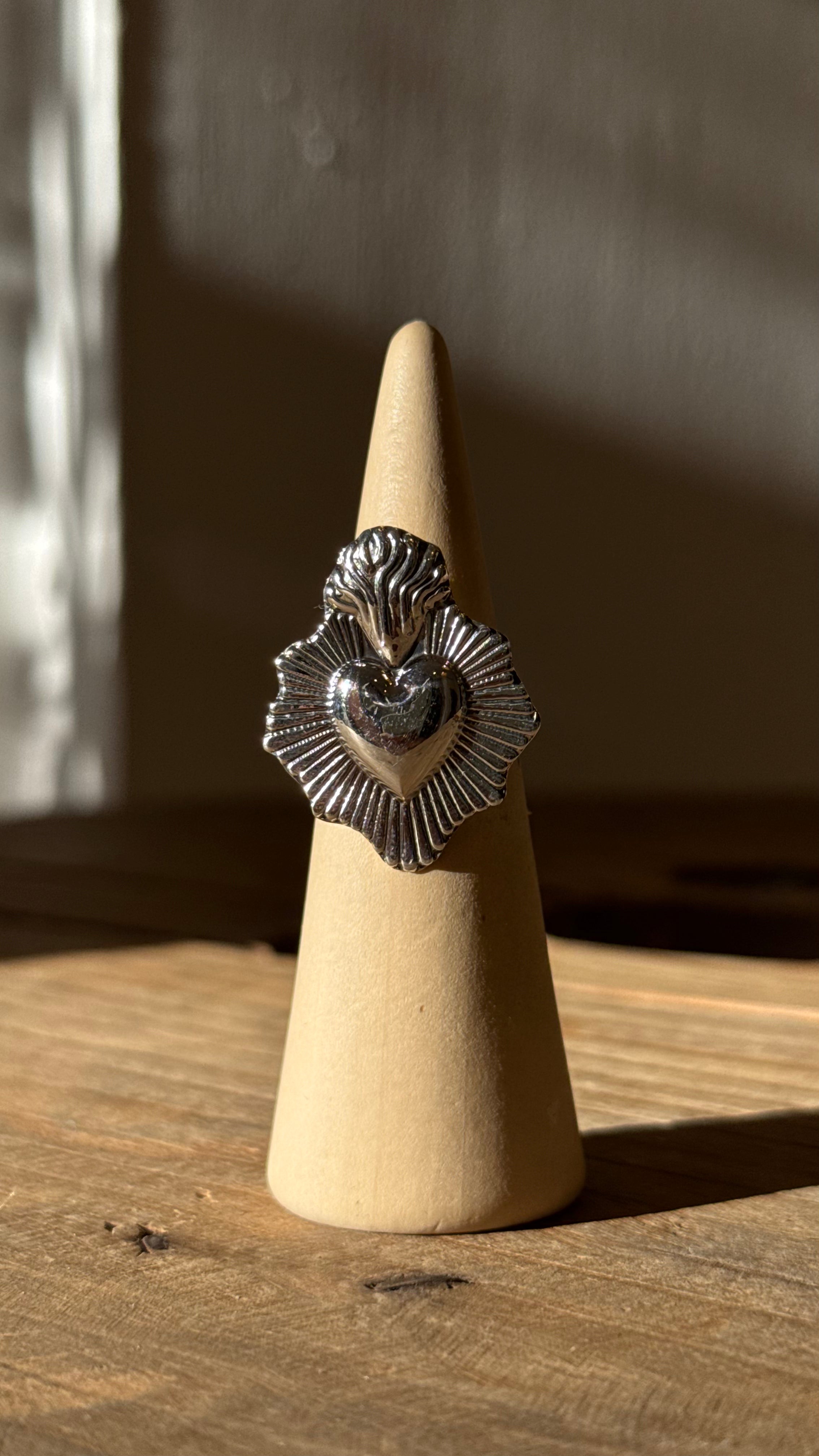 Anillo Plata Corazon Destello