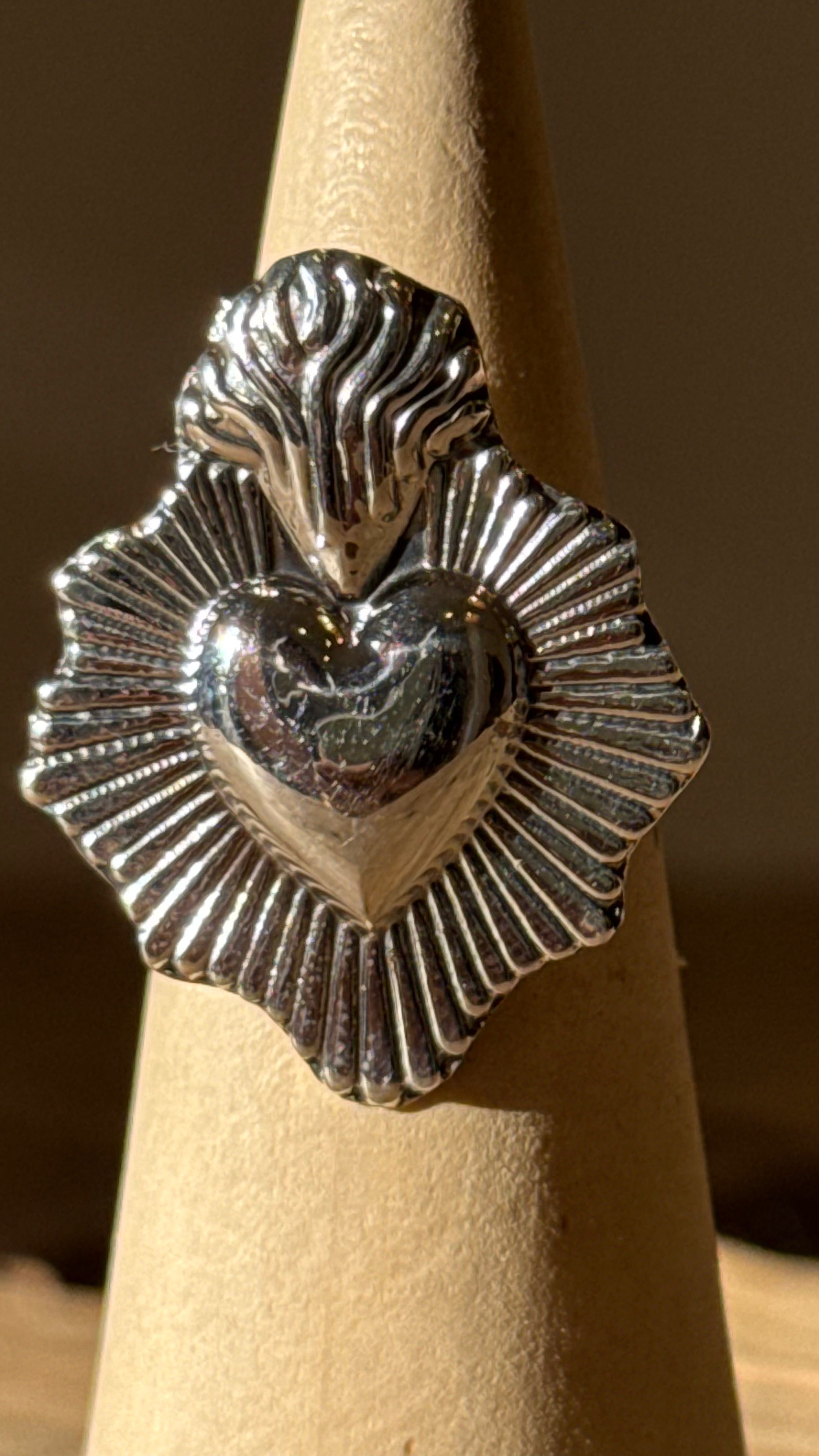 Anillo Plata Corazon Destello